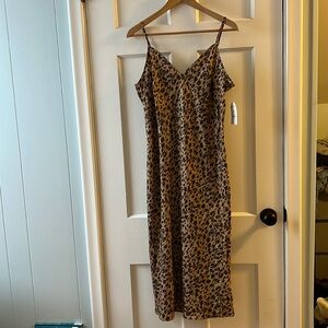 Time & Tru leopard print slip dress